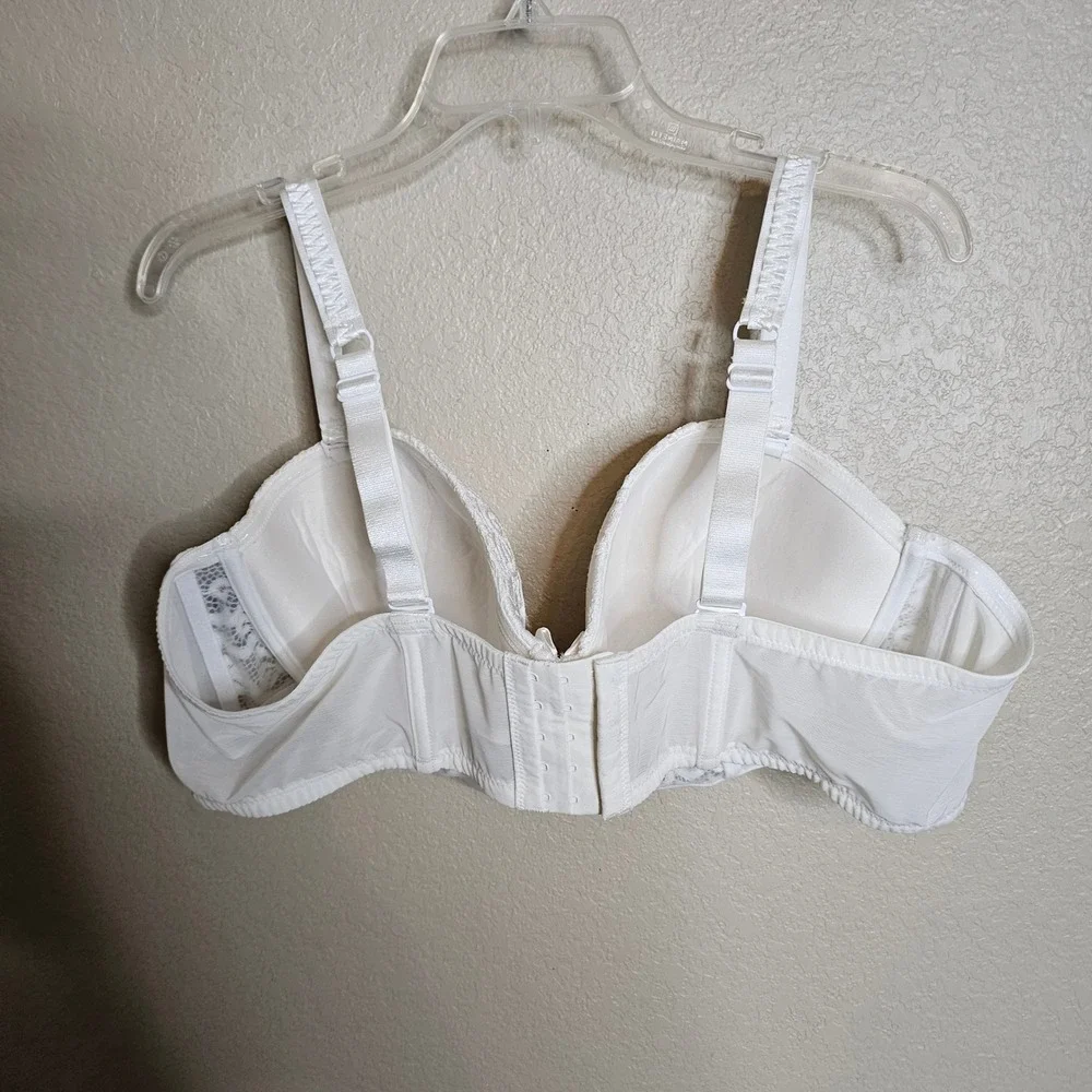 NWT Adore Me Azura Contour Bra White Lace Longline Underwire 44D